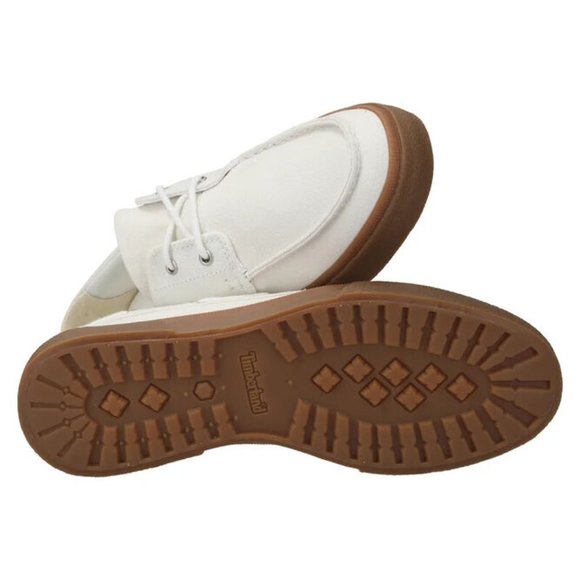 TIMBERLAND MEN\'S UNION WHARF BOAT SHOES IN WHITE CANVAS A5ZDN ALL SIZES